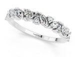 Marquise and Round Moissanite Vine Eternity Band in Silver with Prong Setting_1