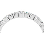 Marquise and Round Moissanite Vine Eternity Band in White gold with Prong Setting_4