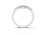 Marquise and Round Morganite Chevron Band in White gold with Prong Setting_3