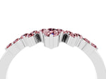 Marquise and Round Morganite Chevron Band in White gold with Prong Setting_4