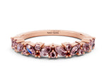 Marquise and Round Morganite Vine Eternity Band in Rose gold with Prong Setting