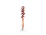 Marquise and Round Morganite Vine Eternity Band in Rose gold with Prong Setting_2