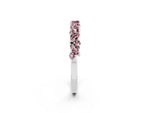 Marquise and Round Morganite Vine Eternity Band in Silver with Prong Setting_2