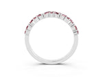 Marquise and Round Morganite Vine Eternity Band in Silver with Prong Setting_3