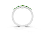 Marquise and Round Peridot Chevron Band in Platinum with Prong Setting_3