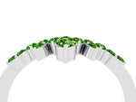 Marquise and Round Peridot Chevron Band in White gold with Prong Setting_4