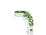 Marquise and Round Peridot Chevron Band in White gold with Prong Setting_5