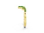 Marquise and Round Peridot Chevron Band in Yellow gold with Prong Setting_2