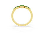Marquise and Round Peridot Chevron Band in Yellow gold with Prong Setting_3
