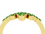 Marquise and Round Peridot Chevron Band in Yellow gold with Prong Setting_4