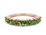 Marquise and Round Peridot Vine Eternity Band in Rose gold with Prong Setting