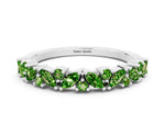 Marquise and Round Peridot Vine Eternity Band in White gold with Prong Setting