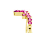 Marquise and Round Pink Sapphire Chevron Band in Yellow gold with Prong Setting_5