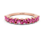 Marquise and Round Pink Sapphire Vine Eternity Band in Rose gold with Prong Setting