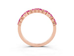 Marquise and Round Pink Sapphire Vine Eternity Band in Rose gold with Prong Setting_3