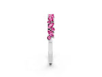 Marquise and Round Pink Sapphire Vine Eternity Band in Silver with Prong Setting_2