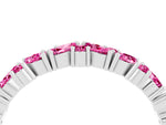 Marquise and Round Pink Sapphire Vine Eternity Band in Silver with Prong Setting_4
