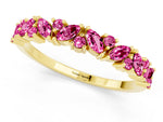 Marquise and Round Pink Sapphire Vine Eternity Band in Yellow gold with Prong Setting_1