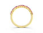 Marquise and Round Pink Sapphire Vine Eternity Band in Yellow gold with Prong Setting_3