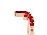 Marquise and Round Ruby Chevron Band in Rose gold with Prong Setting_5