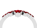 Marquise and Round Ruby Chevron Band in Silver with Prong Setting_4