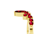 Marquise and Round Ruby Chevron Band in Yellow gold with Prong Setting_5