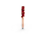 Marquise and Round Ruby Vine Eternity Band in Rose gold with Prong Setting_2