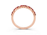 Marquise and Round Ruby Vine Eternity Band in Rose gold with Prong Setting_3