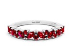 Marquise and Round Ruby Vine Eternity Band in White gold with Prong Setting