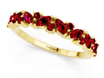 Marquise and Round Ruby Vine Eternity Band in Yellow gold with Prong Setting_1