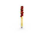 Marquise and Round Ruby Vine Eternity Band in Yellow gold with Prong Setting_2
