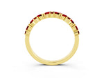 Marquise and Round Ruby Vine Eternity Band in Yellow gold with Prong Setting_3