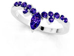 Marquise and Round Tanzanite Chevron Band in Silver with Prong Setting_1