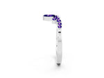 Marquise and Round Tanzanite Chevron Band in Silver with Prong Setting_2