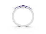 Marquise and Round Tanzanite Chevron Band in Silver with Prong Setting_3
