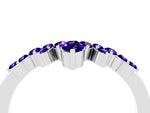 Marquise and Round Tanzanite Chevron Band in White gold with Prong Setting_4