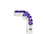 Marquise and Round Tanzanite Chevron Band in White gold with Prong Setting_5