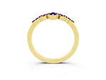 Marquise and Round Tanzanite Chevron Band in Yellow gold with Prong Setting_3
