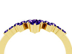 Marquise and Round Tanzanite Chevron Band in Yellow gold with Prong Setting_4