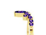 Marquise and Round Tanzanite Chevron Band in Yellow gold with Prong Setting_5