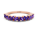 Marquise and Round Tanzanite Vine Eternity Band in Rose gold with Prong Setting