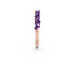 Marquise and Round Tanzanite Vine Eternity Band in Rose gold with Prong Setting_2