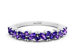 Marquise and Round Tanzanite Vine Eternity Band in White gold with Prong Setting