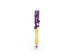 Marquise and Round Tanzanite Vine Eternity Band in Yellow gold with Prong Setting_2