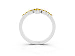 Marquise and Round Yellow Sapphire Chevron Band in Platinum with Prong Setting_3