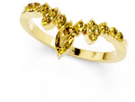 Marquise and Round Yellow Sapphire Chevron Band in Yellow gold with Prong Setting_1