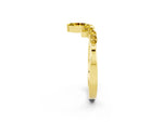 Marquise and Round Yellow Sapphire Chevron Band in Yellow gold with Prong Setting_2