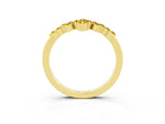 Marquise and Round Yellow Sapphire Chevron Band in Yellow gold with Prong Setting_3