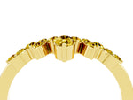 Marquise and Round Yellow Sapphire Chevron Band in Yellow gold with Prong Setting_4