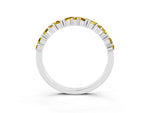 Marquise and Round Yellow Sapphire Vine Eternity Band in Platinum with Prong Setting_3